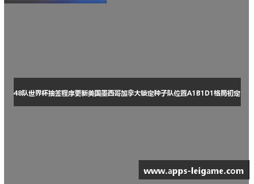 48队世界杯抽签程序更新美国墨西哥加拿大锁定种子队位置A1B1D1格局初定
